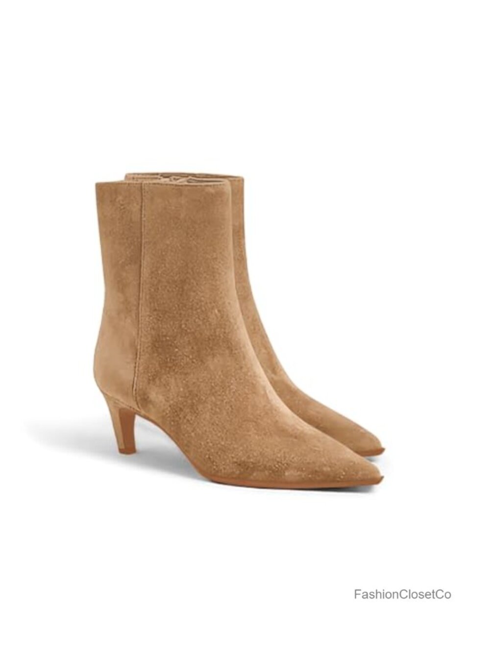 Women's Ankle Boots Kitten Low Heel Pointed Toe Faux Suede Side Zipper Fall